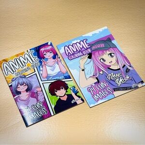 2 Pack Anime Coloring Books - each have 24 fun images to color NEW